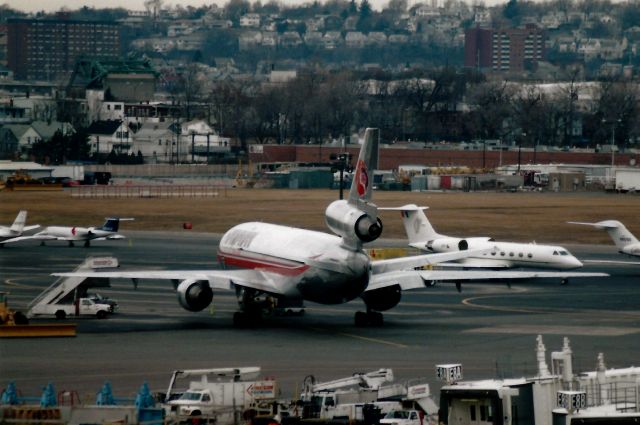 McDonnell Douglas DC-10 (N127AA) - This Hawaiian DC10 brought the Oakland Raiders to Boston to play the NE Patriots in the famous "Snow Bowl" game on January 19, 2002.