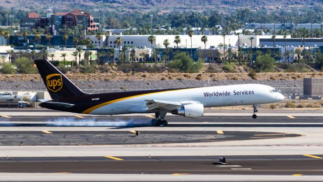 Boeing 757-200 (N410UP) - UPS 757-200 landing at PHX on 7/1/22. Taken with a Canon 850D and Canon 75-300mm lens.