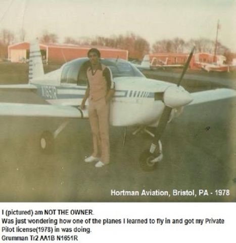 N1651R — - This was taken while learning to fly at Hortman Aviation on 3M airport in Bristol, PA. in 1978. I think I was about to do my long cross country flight. I was 18. 