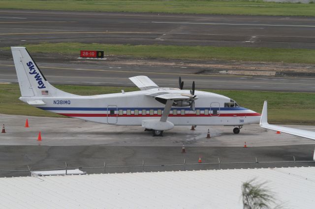 Short SD3-60 (N381MQ) - On the ramp in St Maarten - 23 Dec 2013