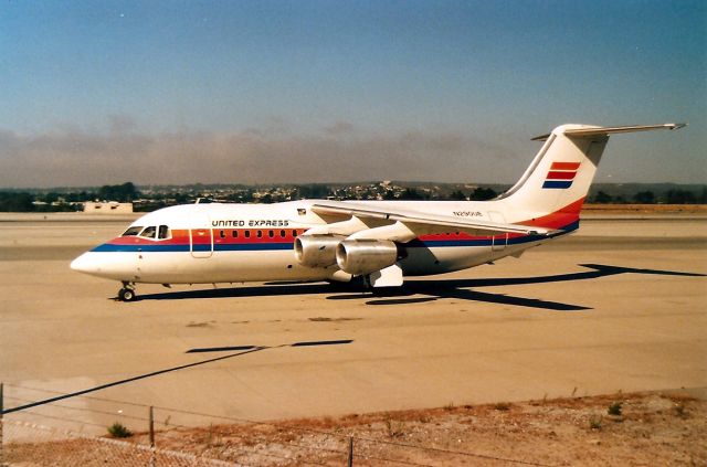 British Aerospace BAe-146-200 (N290UE) - KMRY - apprx 1989 Westair DBa United Express - one of the then new BAe-146 at Monterey Peninsula Airport.br /br /Serial E2080br /Line Number br /First Flight 14.08.87br /Model BAe 146-200