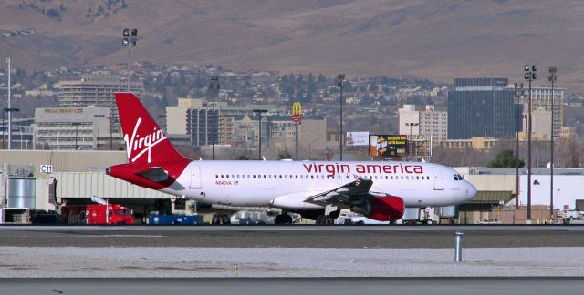 Airbus A320 (N640VA) - Flashback 2012 ~~br /Virgin America's "Refresh Air" (N640VA) taxiing to depart on a charter flight.