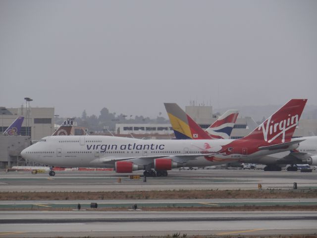 Boeing 747-400 (G-VFAB) - LAX on a very cloudy day.