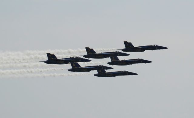 McDonnell Douglas FA-18 Hornet — - Blue Angels in formation at the Thunder over Buffalo Waterfront airshow!!!!!!