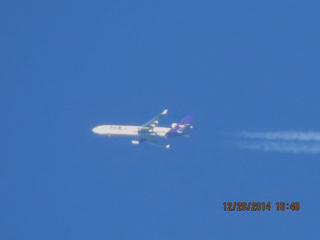 Boeing MD-11 (N599FE) - FedEx flight 945 from MEM to SLC over Southeastern Kansas at 36,000 feet.