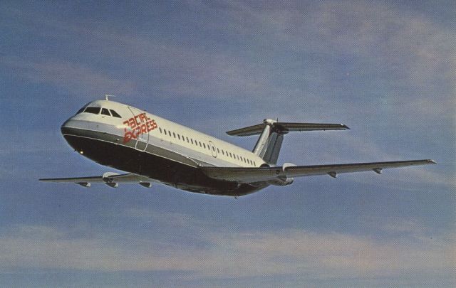 British Aerospace BAC-111 One-Eleven (N103EX) - scanned from postcardbr /pacific express