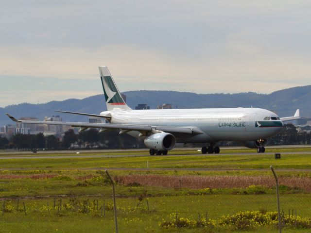 Airbus A330-300 (B-LAJ) - On taxi-way heading for take off on runway 05, for flight home to Hong Kong via Melbourne. Thursday 12th July 2012.