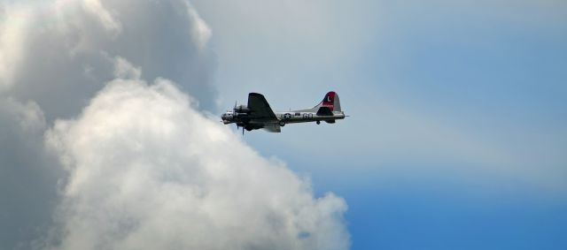 Boeing B-17 Flying Fortress (N3193G) - B-17 Flying in to the clouds " off we go into the wild blue yonder". 