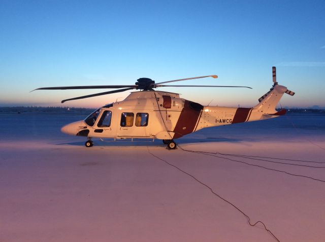 AGUSTAWESTLAND AW-169 (I-AWCG) - Flight Test Asset, owned by Agusta Westland. This was during the cold temperature certification test in Fairbanks, AL. 