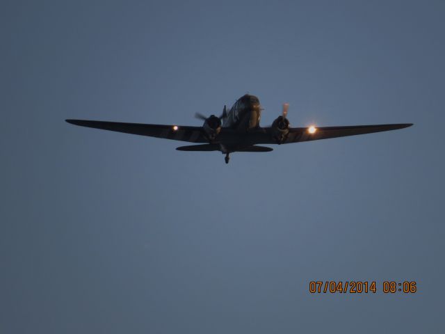 Douglas DC-3 (29-2277) - Duck Creek at Grand Lake Oklahoma small airshow before the biggest fireworks show in the Midwest.