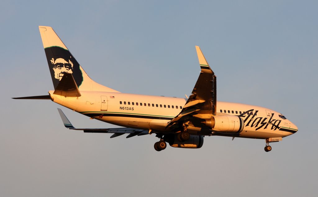 Boeing 737-700 (N613AS) - Landing at Sea-Tac