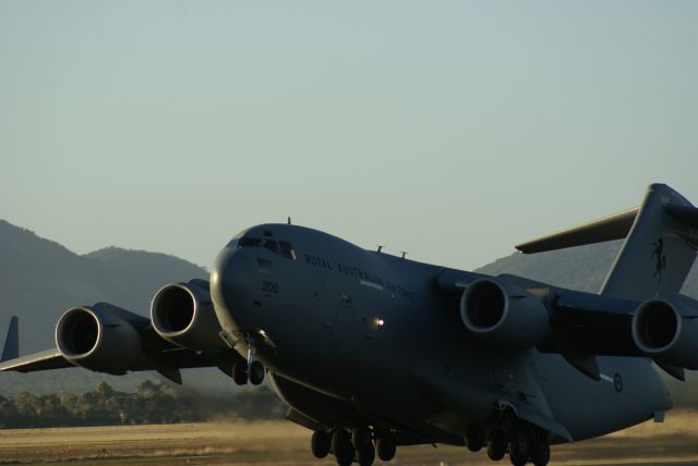 Boeing Globemaster III — - RAAF C17 departing for its segment - Avalon air show 2013.