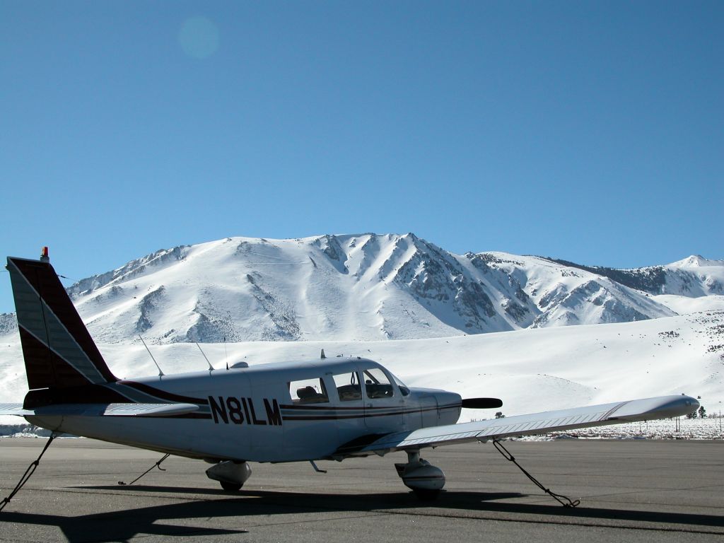 Piper Saratoga (N81LM) - Tied down at Mammoth Yosemite Airport