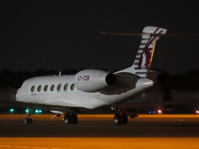 Gulfstream Aerospace Gulfstream G650 (A7-CGB) - Photo taken on Jan 25, 2024.