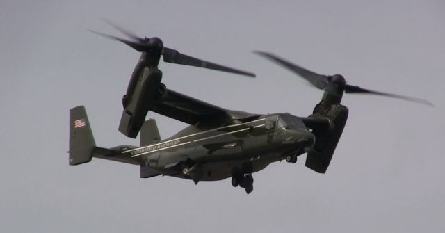 Bell V-22 Osprey — - One of Four Bell Boeing MV-22Bs taking off from Gander International Airport.