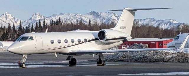 Gulfstream Aerospace Gulfstream IV (N55PJ) - Parked at Signature ANC terminal, south side of Anchorage International Airport