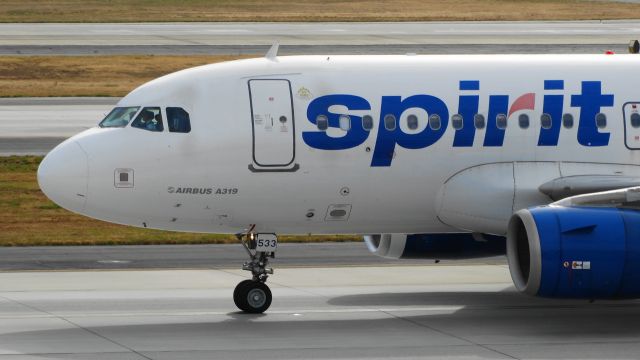 Airbus A319 (N533NK) - Taken from the South parking deck at Hartsfield Jackson Atlanta International on 11-22-2016