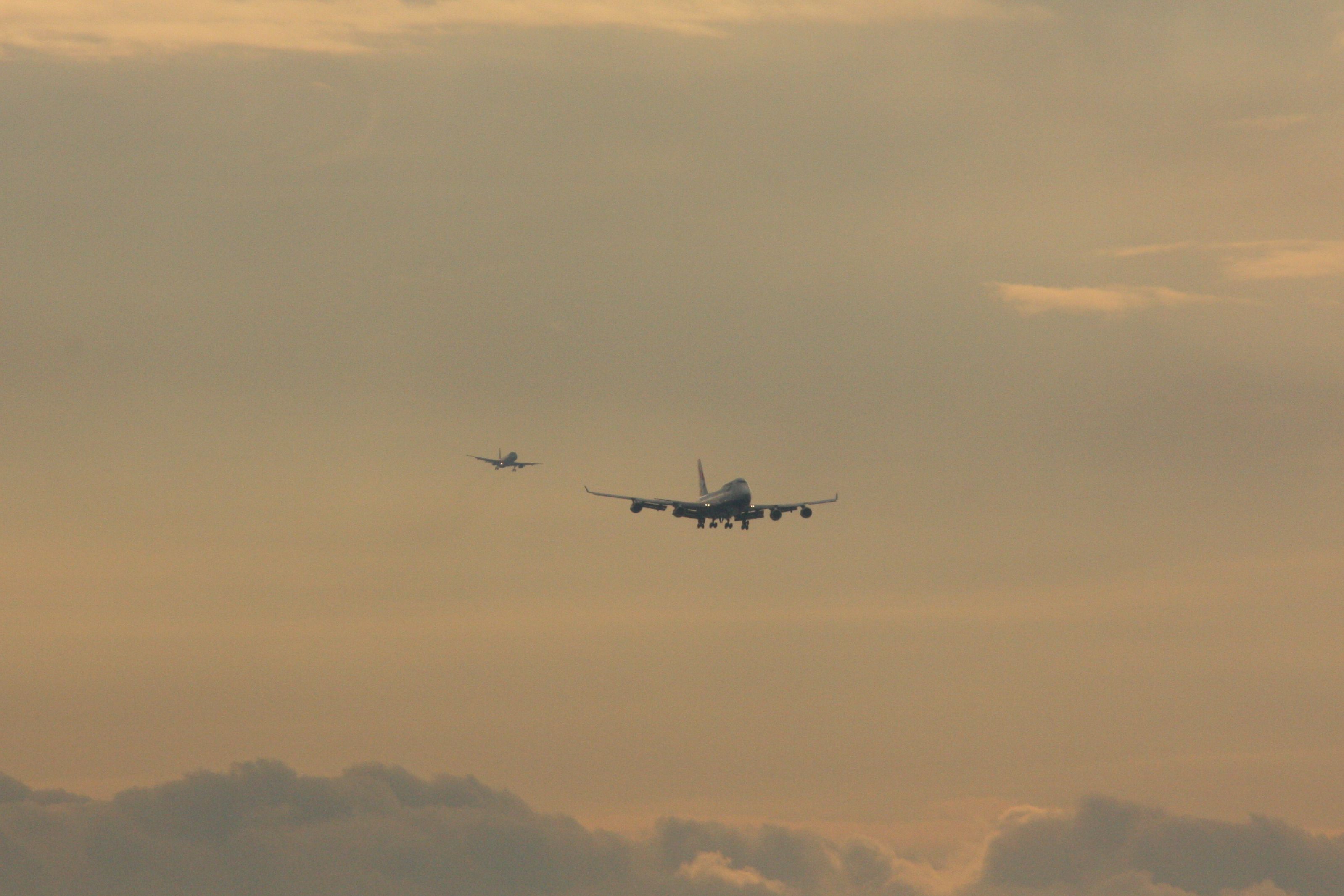 Boeing 747-400 (G-CIVY) - British Airways B747-400 on approach to 4R with a follower heading to 4L.