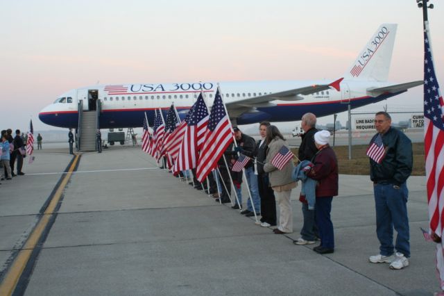 Airbus A320 (N263AV) - Northeast Indiana Honor Guard Flight Serviced by this Airline/Airplane.