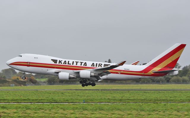 Boeing 747-400 (N403KZ) - kalitta air b747-481f n403kz about to land at shannon 1/10/17.