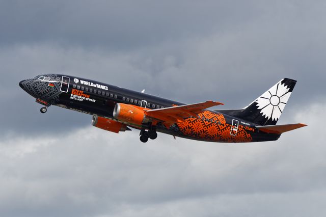 BOEING 737-300 (EW-254PA) - BRU854 returning to Minsk with the "World of Tanks" special scheme.