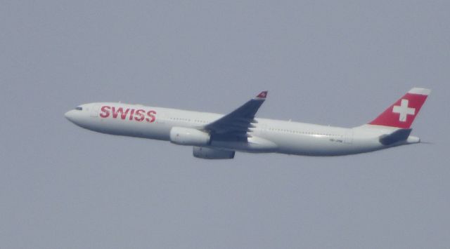 Airbus A330-300 (HB-JHM) - Shown here is an Swiss Airbus A330-300 off the coast of Monmouth NJ in the Winter of 2016.