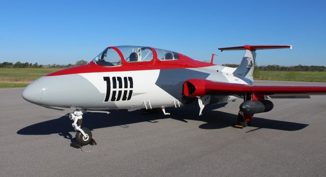 Aero L-29 Delfin (N129BS) - A 1967 model Aero Vodochody L-29 Delfin, owned by Red Star Aero, on the ramp during the 2023 Classic Jet Aircraft Association Jet Blast at H. L. Sonny Callahan Airport, Fairhope, AL - March 4, 2023.