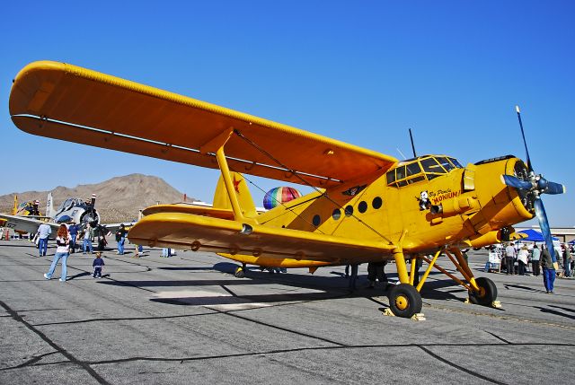 Antonov An-2 (N2AN) - N2AN Commemorative Air Force Antonov An-2 c/n 43798br /"Big Panda Monium!"br /br /12th Annual Apple Valley Air Showbr /br /Apple Valley Airport (APV) (KAPV)br /California, USAbr /TDelCorobr /October 12, 2013