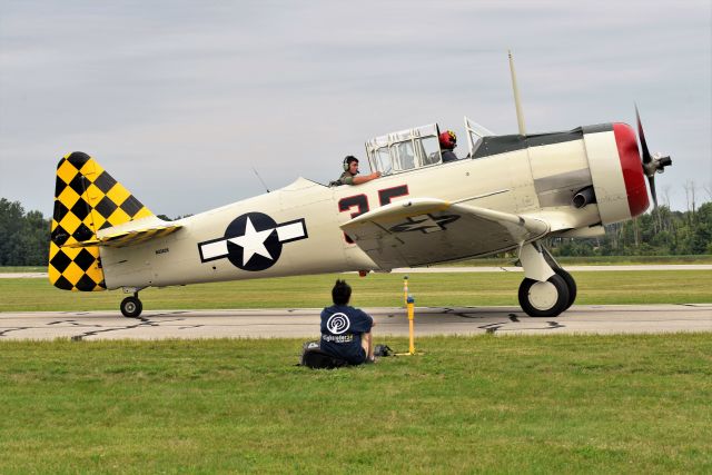 North American T-6 Texan (N43826) - My wife getting up close to the action! 09-04-21