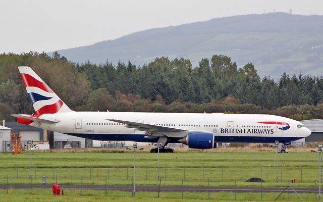 Boeing 777-200 (G-YMMS) - british airways b777-236er g-ymms after wifi fitting at shannon 27/9/18.