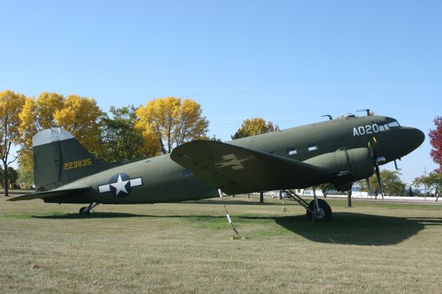 Douglas DC-3 (N223835) - Beautiful Fall Morning at the EAA Museum Oshkosh, WI