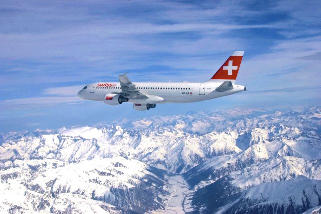 Airbus A320 (HB-IJP) - Swiss A320 Flying Over The Alps