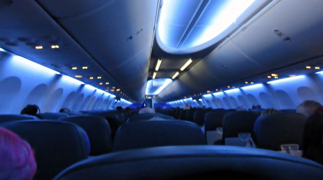 Boeing 737-700 — - Night-time mood lighting high over the Tasman Sea en route from Akl to BNE.