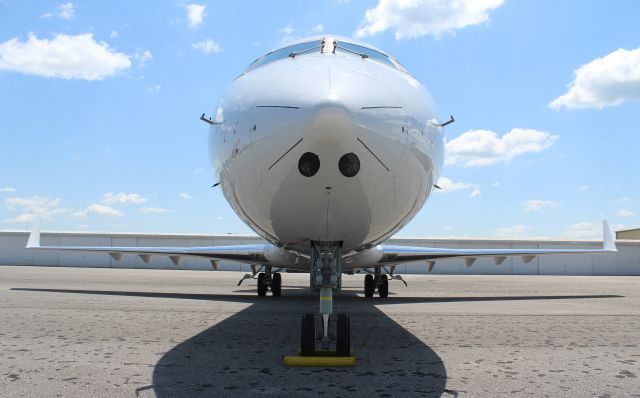 Canadair Regional Jet CRJ-200 (N60GH) - Stewart-Haas Racings Bombardier CL-600-2B19 CRJ-200ER on the ramp at ANniston Regional Airport, AL - April 26, 2018.