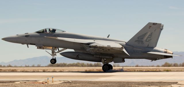 16-6607 — - This first FA gallery photo of 166607 is a capture of the VFA-143 "Pukin Dogs" F-18E smokin its paws on the concrete as it touches down at NAS Fallon on a blazingly hot afternoon last summer.