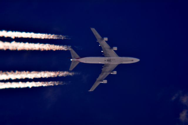 Boeing 747-400 (N745CK) - Kalitta Air 9404 John F Kennedy Intl to Nellis Afb over Cleveland 40,000 ft. 09-11-16.