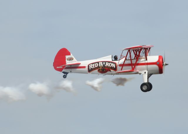 Beechcraft Staggerwing (N801RB) - Red Baron Pizza Squadron, Boeing PT-17 Stearman, The Oregon   International Air Show (2005),  Hillsboro, OR.