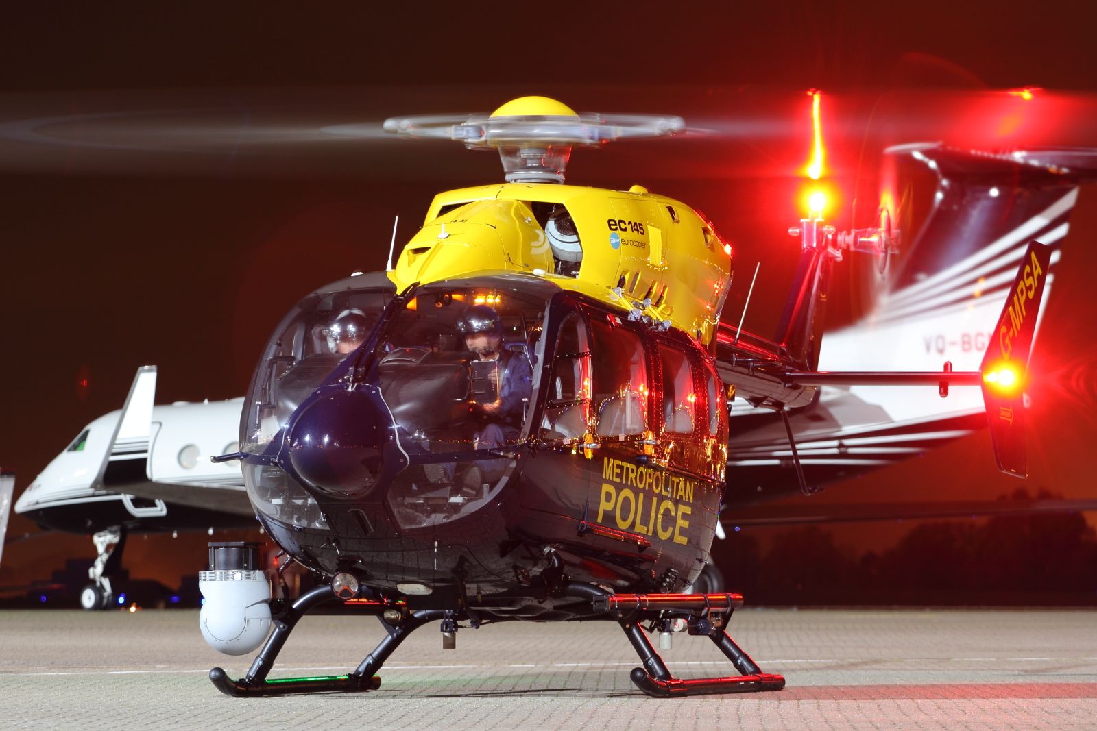— — - The Metropolitan Police Helicopter is based at Northolt Airport, and normally patrols a large area including London Heathrow.