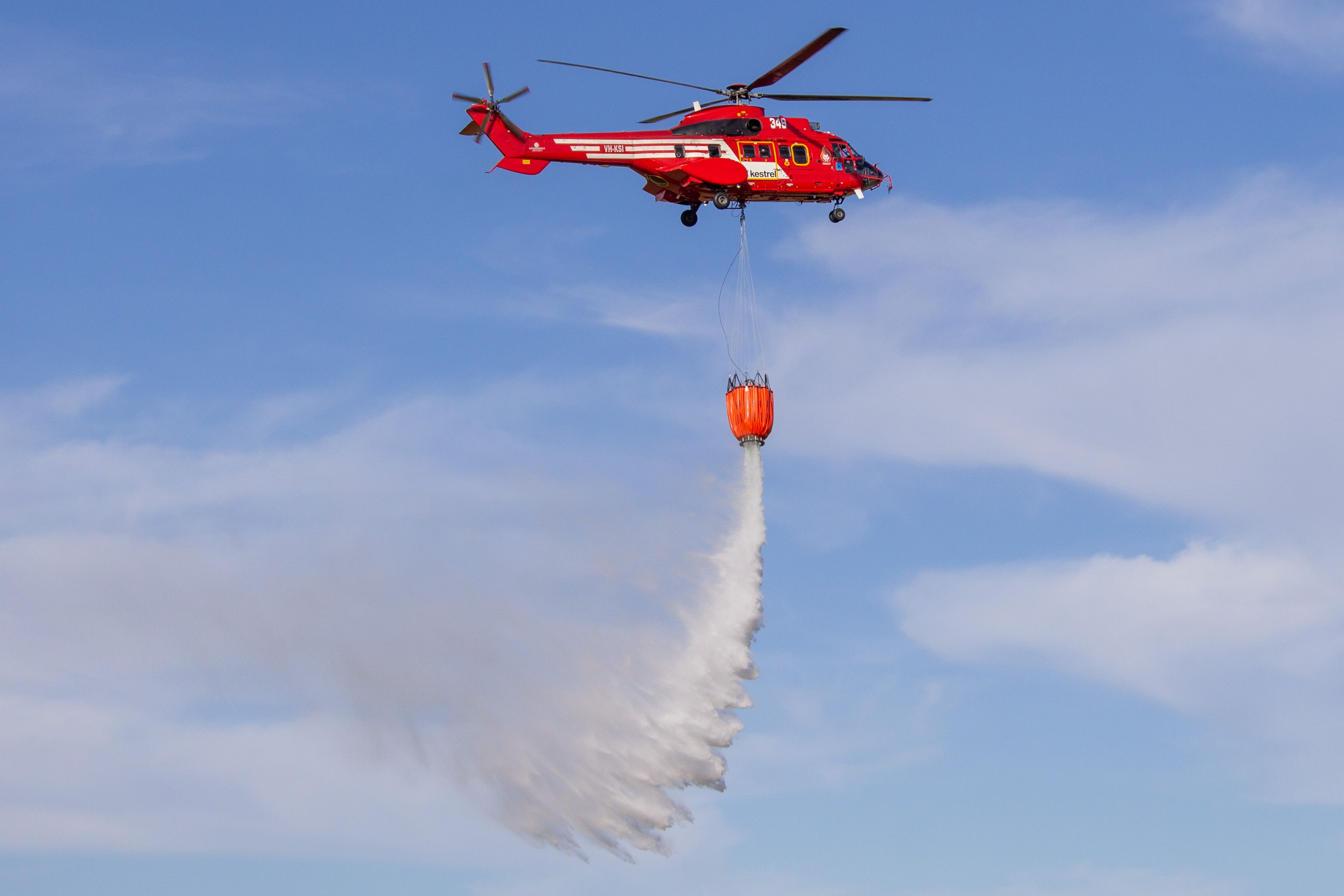 VH-KSI — - Kestrel aviation’s new AS 335L1 super puma conducting a check flight at Ballarat airport 
