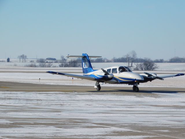 Piper PA-44 Seminole (N4438T) - A clear day in January meant a busy day of flying for University of Dubuque Aviation students.  In this case, a nearly empty ramp was a good thing!!!  N4438T returns to the ramp after a flight on this beautifully clear morning.  