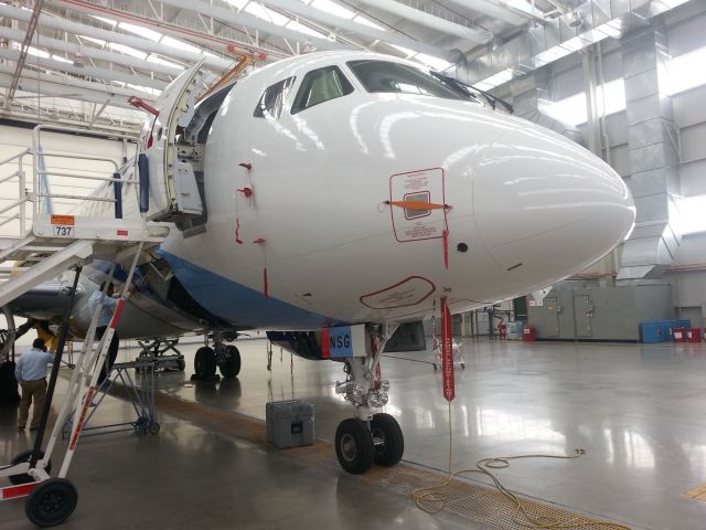 — — - Applying the final touches to a new Superjet 100