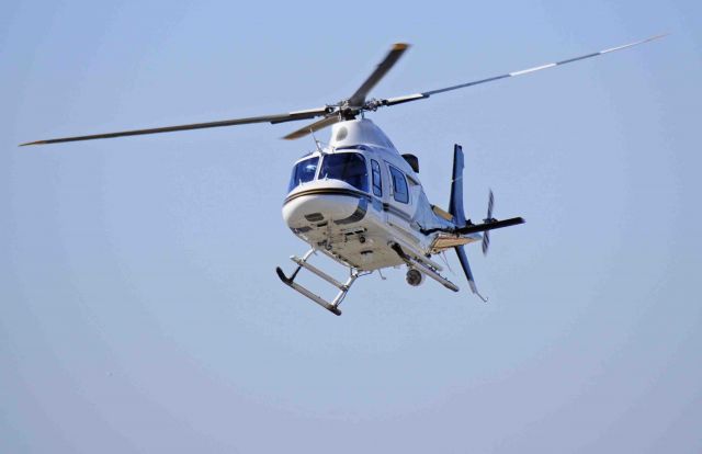 N608CF — - 2003 AGUSTA SPA A119, landing at Merced Regional Airport for refuel.