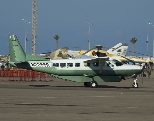 Cessna Caravan (N2255R) - AIRCRAFT WAS TAKING PART IN LAVEX AT THE FORMER WHEELUS AFB NOW KNOWN AS MITIGA AFB(LIBYA).SHOT 8-OCT-2009.YOU CAN SEE PLENTY OF COLD WAR ERA JETS BEHIND LIKE MIG23 AND MIG25 FOXBAT(LIBYAN AIRFORCE)