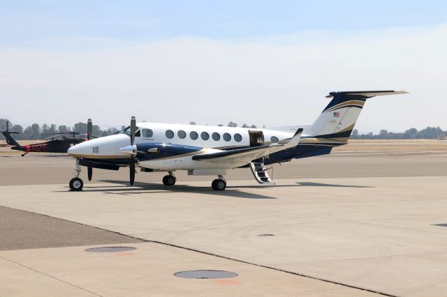 Beechcraft Super King Air 350 (N911CA) - KRDD - California Highway Patrol "Blue and Gold" Beech King Air 350 at Redding Jet Center 8/13/2018 during the "Carr Fire" week 3.