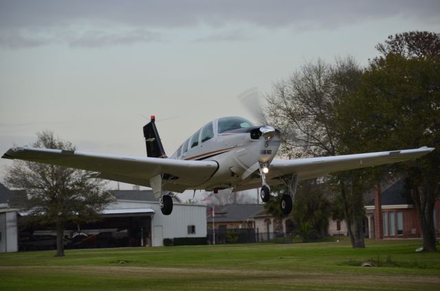 Beechcraft Bonanza (36) (N867LC) - N867LC just after lift off from Dry Creek Airport (TS07)