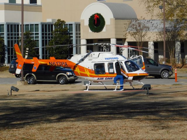 Bell 407 (N613PA) - Pafford Air One Delta at Bolivar Medical Center waiting to airlift a paitent to Jackson, MS