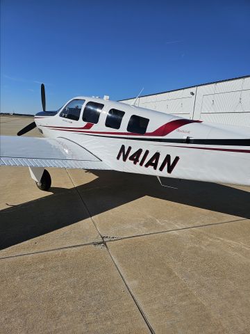 Beechcraft Bonanza (36) (N41AN) - At the Beechcraft training facility. 