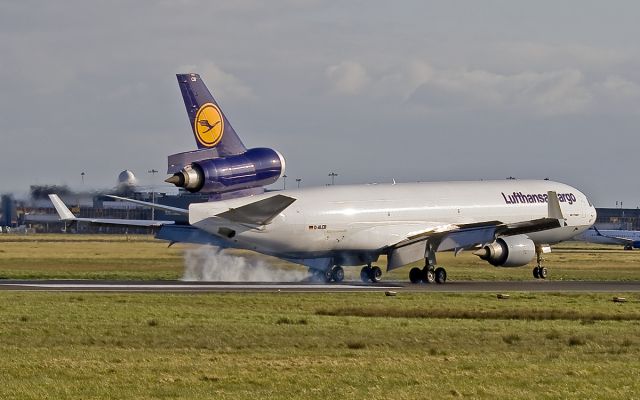 Boeing MD-11 (D-ALCB) - dlh8188 touching down at shannon on its way from frankfurt to chicago.