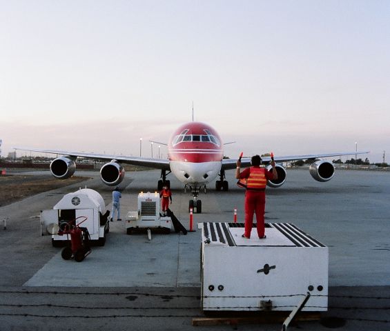 McDonnell Douglas DC-8-60 (N791FT) - KSJC - N791FT pulling into the "hi-tech" cargo ramp at SJC!