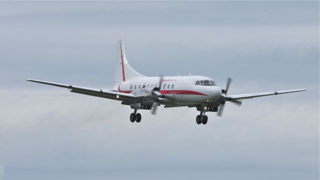 CONVAIR CV-580 (N580HW) - Honeywells Convair 340-31 (Ser#2) on final approach to runway 16R on 6/6/12.